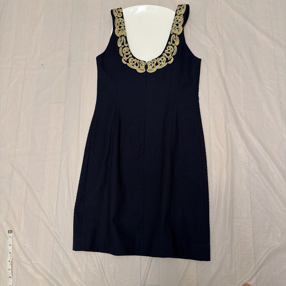 Lilly Pulitzer Navy Dress with Gold Detailing - Picture 3 of 3